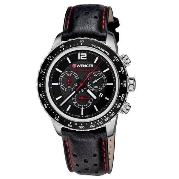 Image of mat rustfri stål Roadster Black Night quartz med chronograph Herre ur fra Wenger